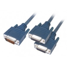Cisco LFH60 Male to 2 x X.21 DB15 DCE Female 10ft "Y"Cable 72-1357-01